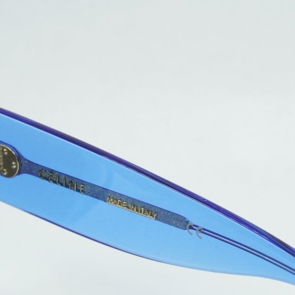 Celine CL40012F 84E Sunglasses Blue Transparent Aviator Frame, Brown Lenses - Picture 6 of 9